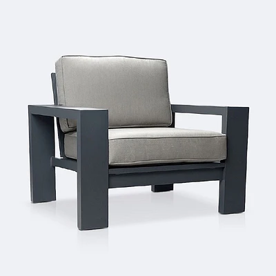 Shoreline Club Chair - Dark Grey Frame, Spectrum Dove Cushions