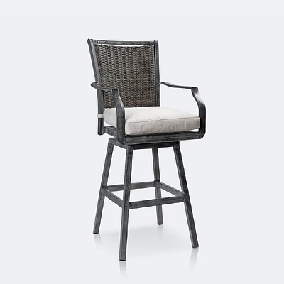 Sunnyvale Swivel Bar Chair - Brushed Grey/Grey