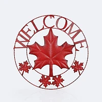 Maple Leaf Welcome Sign