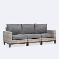 Catalina Sofa - Taupe/Grey Wicker-Grey Cushions