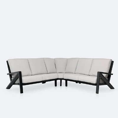 Eros Sectional - Black Frame, Sand Cushions