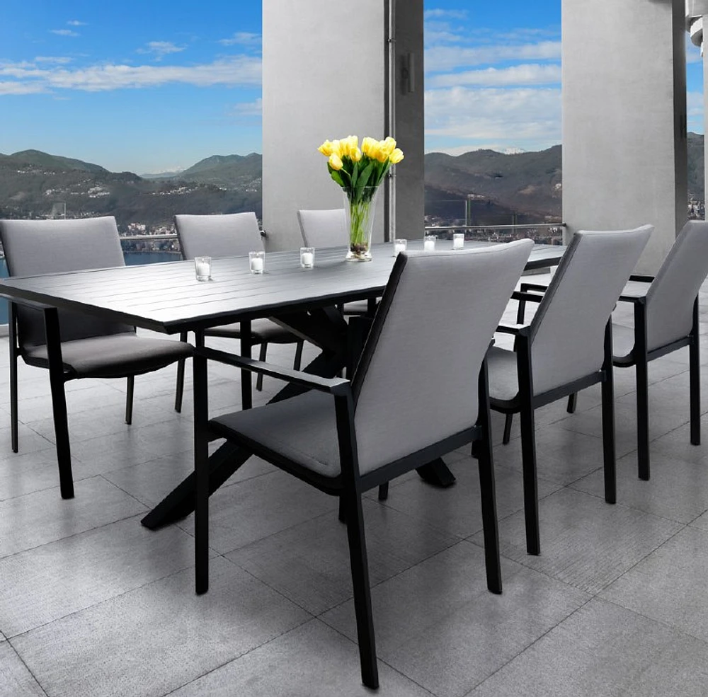 Manhattan Dining Set - 6 Seats - Black