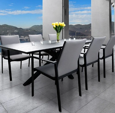 Manhattan Dining Set - 6 Seats - Black