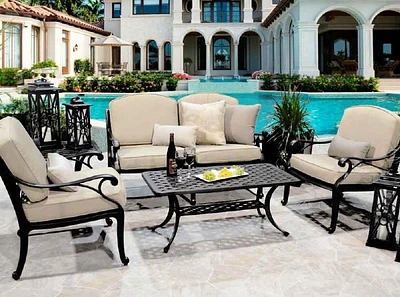 Reel Weave Loveseat Conversation Set - Black Tippet