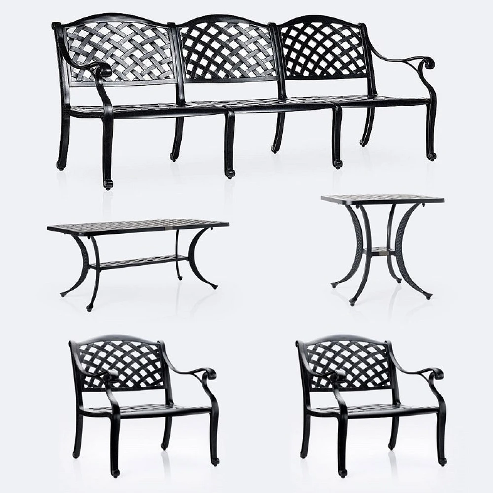 Reel Weave Sofa Conversation Set - Black Tippet