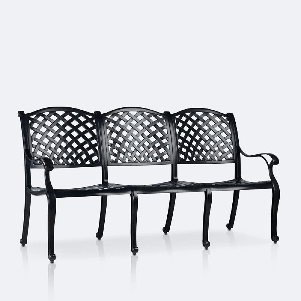 Reel Weave 3-Seater Bench - Black Tippet
