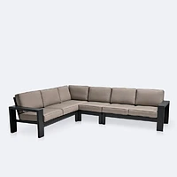 Shoreline L-Shape Sectional - Black Frame, Cast Shale Cushions