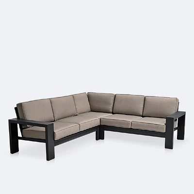 Shoreline Sectional - Black Frame, Cast Shale Cushions
