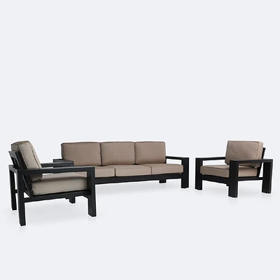 Shoreline Sofa Conversation Set - Black Frame, Cast Shale Cushions