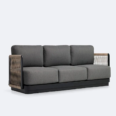 Tova Sofa - Black Frame, Ash Gray Cushions