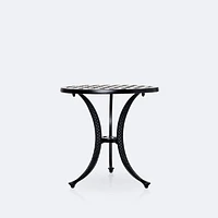 Weave 21" Round Side Table - Black Tippet