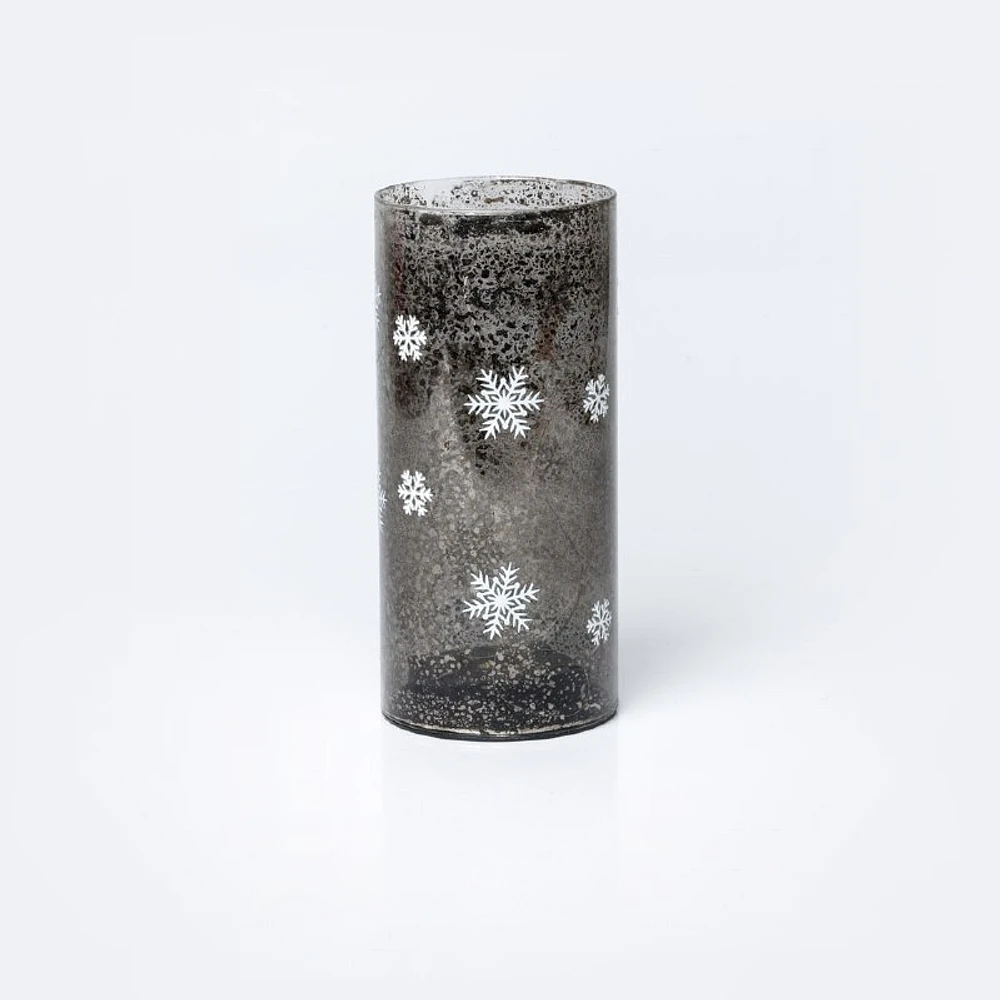 LED Cylinder Lg - Snowflake