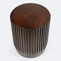 Ambrose Drum Accent Table - Walnut