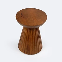 Ambrose Hourglass Accent Table - Natural Shesham