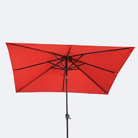 7'x9' Rectangular Auto Tilt Umbrella - Classic Red