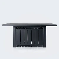 Belvedere 35"x56" Rectangular Firepit Table - Black