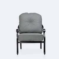 Blanca Club Chair – Black Tippet Frame – Dark Grey Cushions