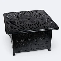 Breeze 42" Square Firepit Table - Black Tippet