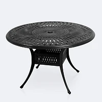 Breeze 48" Round Dining Table – Black Tippet