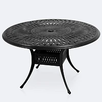 Breeze 60" Round Dining Table - Black Tippet