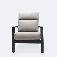 Cole Club Chair - Black Frame - Light Grey Cushion