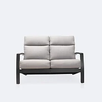 Cole Loveseat - Black Frame - Light Grey Cushion
