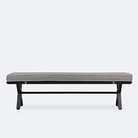 Dakota Bench - Black Frame, Grey Cushion