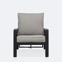 Elloise Reclining Chair - Black Frame, Grey Clay Cushions
