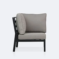 Elloise Corner Chair- Black Frame, Grey Clay Cushions