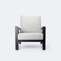 Eros Club Chair, Black Frame, Sand Cushions