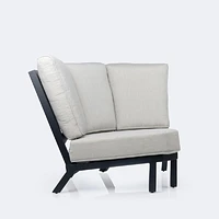 Eros Corner Chair, Black Frame, Sand Cushions