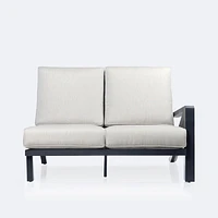 Eros Right Hand Facing Loveseat, Black Frame, Sand Cushions