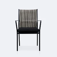 Finn Dining Chair - Black Frame - Carbon Black Cushion
