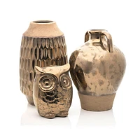 Ceramic Gold Owl