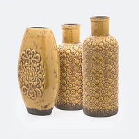 Ceramic Mustard Floral Vase