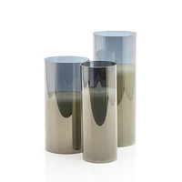 LED Candle w/Tinted Glass-Lg