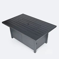 Shoreline 36"x56" Rectangular Firepit Table - Dark Grey