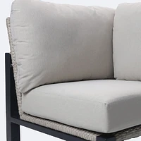 Troy Corner Chair - Black Frame - Beige Cushions