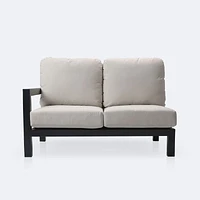 Troy Left Hand Facing Loveseat- Black Frame - Beige Cushions