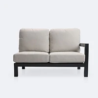Troy Right Hand Facing Loveseat- Black Frame - Beige Cushions
