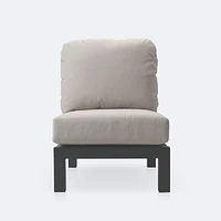 Troy Side Chair- Black Frame - Beige Cushions