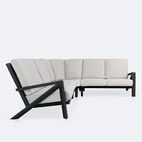 Eros Sectional - Black Frame, Sand Cushions