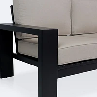 Shoreline L-Shape Sectional - Black Frame, Cast Shale Cushions