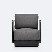 Tova Club Chair - Black Frame, Ash Gray Cushions