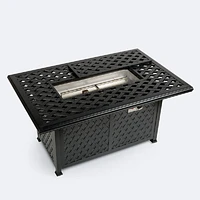 Weave 32"x50" Rectangular Firepit Table - Black Tippet