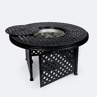 Weave 48" Round Firepit Table - Black Tippet