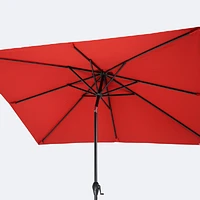 7'x9' Rectangular Auto Tilt Umbrella - Classic Red