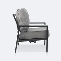Axis Spring Club Chair - Black Frame -Dark Grey Cushions
