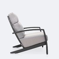 Cole Club Chair - Black Frame - Light Grey Cushion