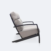 Cole Loveseat - Black Frame - Light Grey Cushion